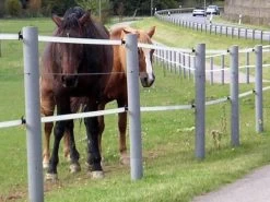 Kunststof Weidepaal 8 Cm, GRIJS, Rond Met Spits