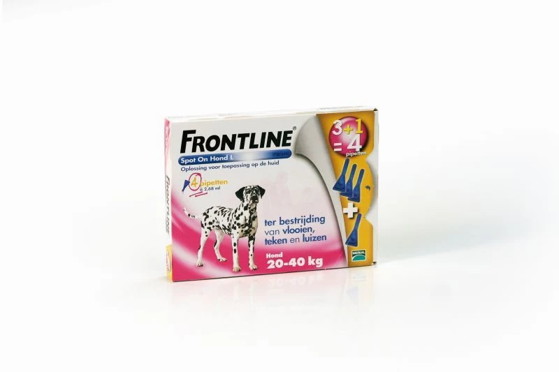 Frontline Hond L 20-40 Kg 4 Pipetten 3 Frontline Hond L 20-40 Kg 4 Pipetten