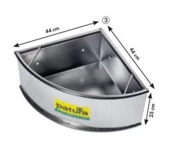 Hoekvoerbak RVS, 34 Liter