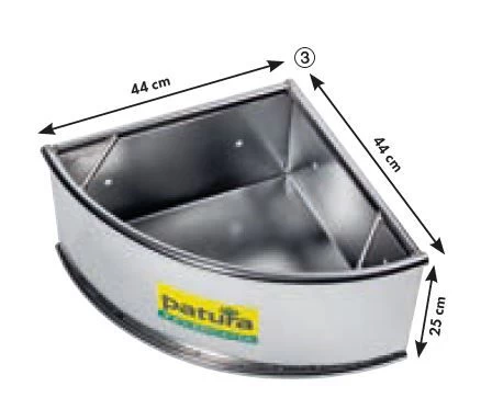 Hoekvoerbak RVS, 34 Liter 3 Hoekvoerbak RVS, 34 Liter