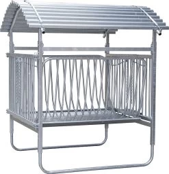 Vierkante Ruif Voor Gehoornde Schapen En Voor Geiten, Met Dak, Verzinkt