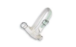 Halster Kalf Wit 40 Mm Nylon Met Leer Verstevigd